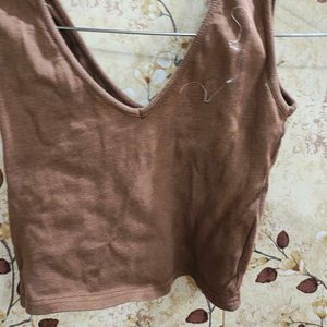 Women Brown Crop Top