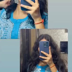 Blue Chikankari Long Kurti