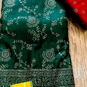 Dark Green Silk Saree