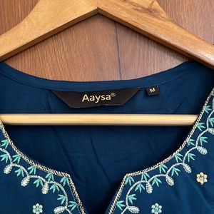 Stylish Aqua Blue Kurta For Women