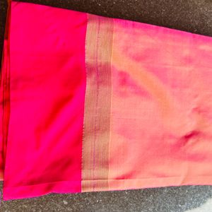 Double Colour Silk Saree With Blouse