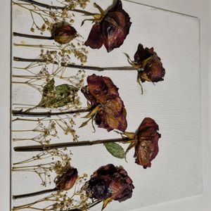 3D Real Rose Art on Canvas Board