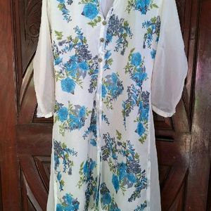 Floral White Kurta