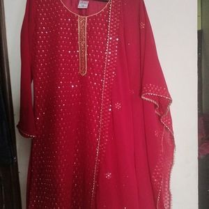 Festive Maroonish Red Kurta Set