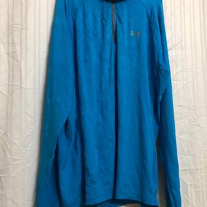 Under Armour Heat Gear Loose  Zip Blue T Shirt