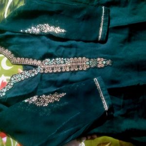 Embroidery Suit With Stitched Plazo(No Return)