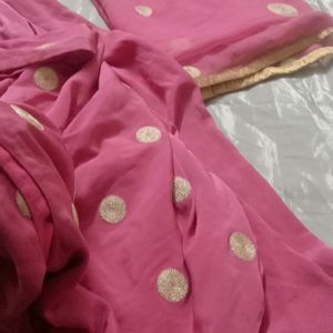 Pink Suit Set With Dupatta