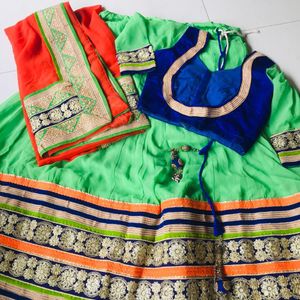 Perrot Green Lhenaga Choli