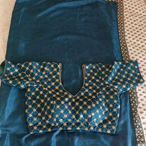 Peacock Blue Saree