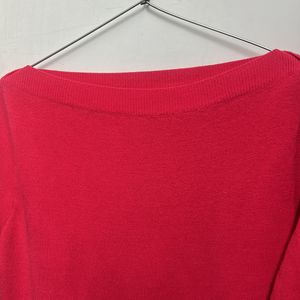 Hot Pink Boat Neck Sweater