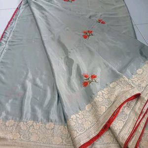 Saree With Stitched Blouse