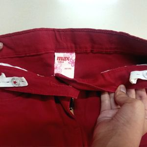 Max Girls Red/Maroon Jeans