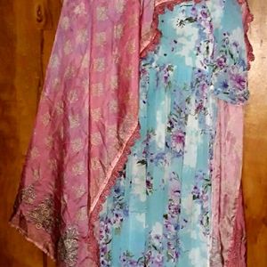 Pakistani Full Length Neyra Cut Dress With Dupatta