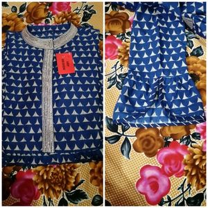 Blue Embroidery Kurti