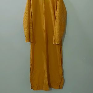 Mustard Kurta  Plazzo Set.