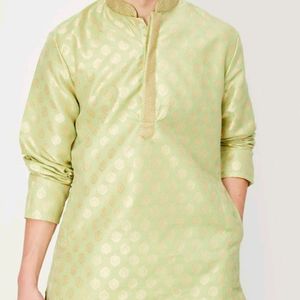 Men Woven Design Straight Kurta