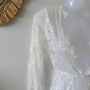 Imported Long Lace Beach Cover Up