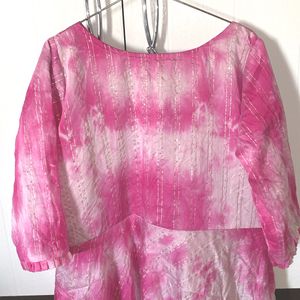 Pink Zari Work Plus Size Gown