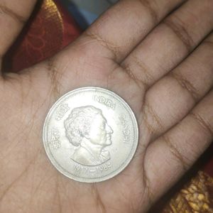 Rare Indira Gandhi 5 Rupees Commemorative Coin