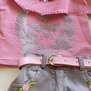 Girls Stylish Top & Pant Set.