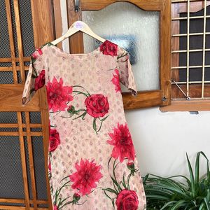 Floral Boatneck Kurti