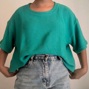 Sea Green Drop Shoulder Top | Forever 21 | Cotton