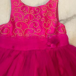 Magenta Net Frock(CLEARENCE SALE)