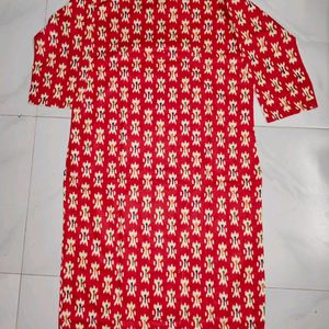 Red Printed Kurta