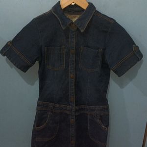 Denim Dress with Pockets