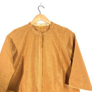 Dark Gold Checked Kurta(Women’s)