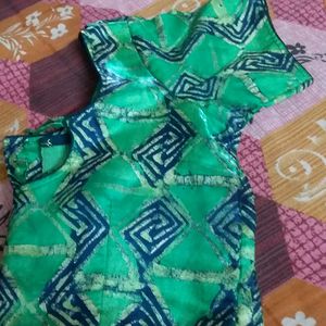 Beautiful Green Blue Combination Blouse