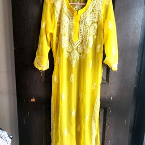 Chikankari Yellow Kurta + Inner