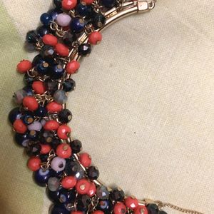 Beautiful Choker With Blue And Coral Beads