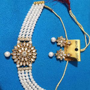 (Pack of 2) Blue & White Chokar Jewellery Set