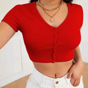 Buttoned Crop Top