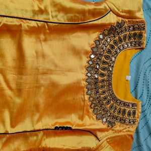 Yellow And Navy Blue Kurti Set