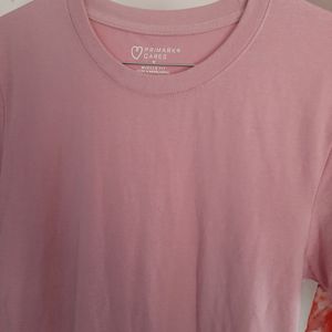 Beautiful Pink muscle Fit T SHIRT For Girls