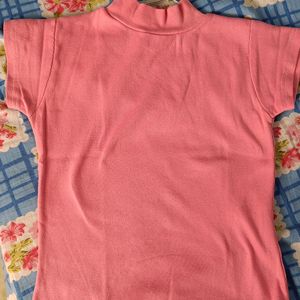 Pink Ribbed Crop Top Size XS