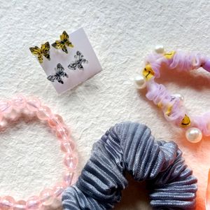 Scrunchies, Bracelets And Earrings 💕🥀