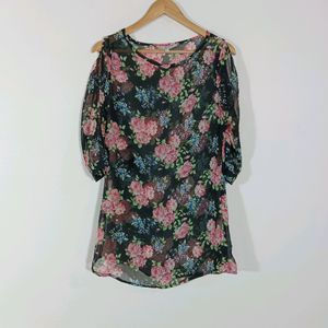 Black Printed Casual Top (Women)