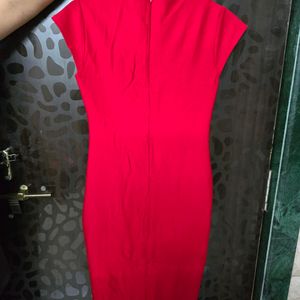 Red Solid Bodycon Dress