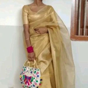 Beautiful Golden Color Saree