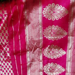 Pink Soft Silk Saree With Silver Zari