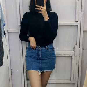 Denim Skirt - Dark Blue