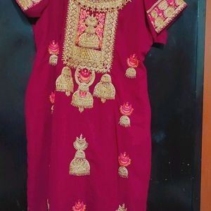 Rose Rani Plazo Suit With Dupatta For 46 Bust