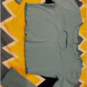 Blue Heart Cutout Top (xs)