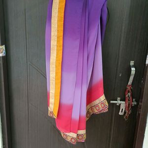 Saree Purple Chiffon