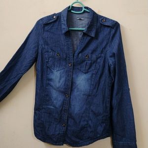 Navy Blue Denim Shirt