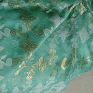 Seagreen Baluchari Saree