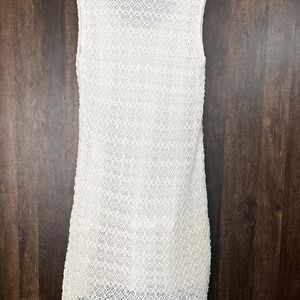 Thread Work And Net White Dress